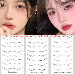 Tùy Chỉnh 3D Sáng Tạo Dùng Một Lần Thấp Lông Mi Hình Xăm Sticker Giấy Không Thấm Nước Cho Khuôn Mặt Ứng Dụng Web Màu Đỏ Cùng Một Thiết Kế - Product Image 3