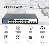 24+2+1 Unmanaged PoE Switch 24*100Mbps 2 Gigabit Uplink 1 SFP CCTV IP-Kamera NVR Überwachung 8,8GBPS Kapazität 1 Jahr Garantie