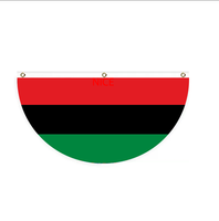 Drapeau Pan-Africain Personnalisé en Polyester Robuste, Drapeau Semi-Circulaire pour l'Encouragement Domestique, Fêtes en Plein Air, Cadeau Familial