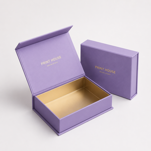 Best Seller Custom <b>Gold</b> Stamping Logo Magnetic Closure Rigid <b>Boxes</b> Premium Matte Purple Flip Top <b>Gift</b> <b>Boxes</b> for Brand Packaging - Product Image 1