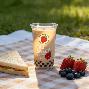 Gelas Plastik Sekali Pakai dengan Segel Panas Logo Kustom untuk Minuman Susu, Milkshake, Boba <span class=keywords><strong>Tea</strong></span>, Transparan, Plastik PP yang Dapat Disegel - Product Image 1