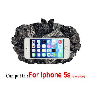 Flower hollow diamond evening banchetto borsa di cristallo borsa da donna pochette - Product Image 3