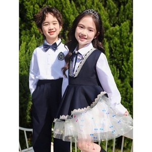 Costume d'uniforme scolaire unisexe <span class=keywords><strong>de</strong></span> style britannique personnalisé pour enfants <span class=keywords><strong>de</strong></span> maternelle et d'école primaire, idéal pour les spectacles du 1er juin et les déguisements <span class=keywords><strong>de</strong></span> scène. - Product Image 4