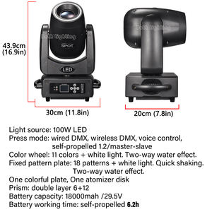 Беспроводные DMX-прожекторы Sharpy 100 Вт для дискотек, вечеринок, мероприятий, сцены, свадеб, 2 шт. в картонной коробке, со склада в ЕС - Product Image 4