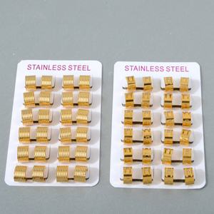 Pendientes Redondos Anchos Personalizados de Moda, Color Dorado, Estilo Japonés y Coreano, Venta al por Mayor - Product Image 2