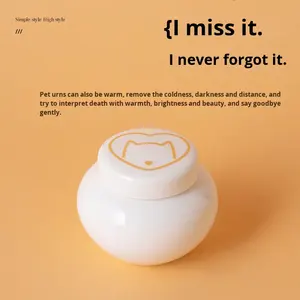 <span class=keywords><strong>Urne</strong></span> funéraire en céramique <span class=keywords><strong>pour</strong></span> chats et chiens, faite à la main, scellée, <span class=keywords><strong>pour</strong></span> la collecte des cendres et des poils d'animaux, articles funéraires commémoratifs - Product Image 4