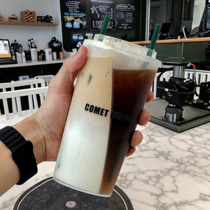 24oz PP cốc nhựa 16OZ Twin chia Nắp biểu tượng tùy chỉnh in bức tường duy nhất cho BOBA bong bóng trà nước trái cây đồ uống ngăn đôi chia sẻ - Product Image 5
