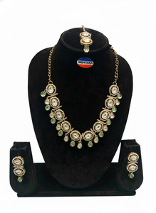 ชุดเครื่องประดับแฟชันอินเดียโบราณพร้อมต่างหูจากกุณดาสีทองสำหรับเป็นของขวัญแต่งงานและเทศกาล - Product Image 2