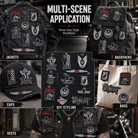 Patchs brodés thermocollants ou à coudre, motifs Punk Ska Rock, Crâne, Aile, Couronne, Damier, Racing, Rudie