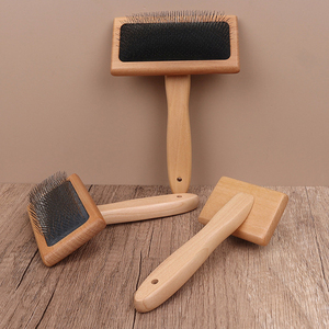 개와 고양이 미용을위한 간단한 스타일 나무와 스테인레스 스틸 애완 동물 빗 도매 애완 동물 용품 제모 - Product Image 1