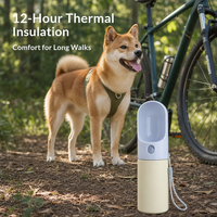 Fabricant de produits pour animaux de compagnie, étiquette privée OEM, bouteille d'eau portable en acier inoxydable pour animaux de compagnie, 400 ml, gobelet isotherme de voyage