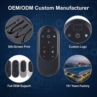 Télécommande noire RCT3011 à code roulant IR, personnalisable OEM/ODM, portée 20m, pour ventilateur, chauffage et éclairage, en plastique