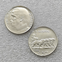 Moneda de 50 Centesimi de Italia de 1924, 1928, estilo antiguo, monedas conmemorativas, regalos, decoración del hogar