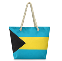 Sac fourre-tout avec drapeau de la Dominique, avec poignées en corde de chanvre, grande capacité, durable, imperméable, sac à bandoulière polyvalent pour le travail, les voyages, la plage