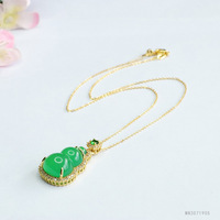 Collier pendentif en calcédoine verte Ximang 2026, agate en forme de gourde, vente en gros d'usine, diffusion en direct, génération S3071905