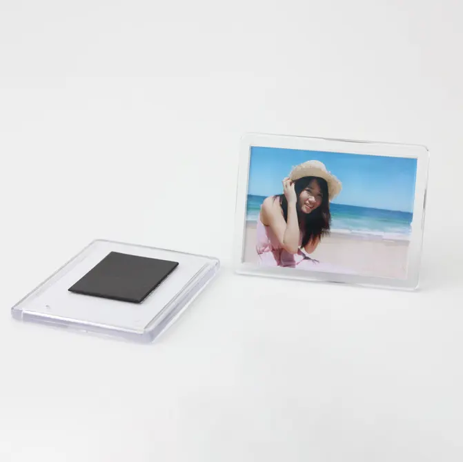 Customized Transparent Magnetic Picture Frame Block Custs Floating Double Sided 5X7 4X6 Clear Acrylic Magnet Photo Frame