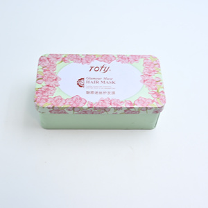 Custom Printed Rounded Rectangle Eco-Friendly Recyclable Food Grade Metal Tin Box Storage Tin for Hair Mask Personal Care - Product Image 1