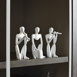 हॉट सेलिंग एक Set-3pcs अमूर्त संगीत बैंड आकृति मानव मूर्तिकला राल शिल्प संगीतकार गहने बार कतार टेबल सजावट - Product Image 4