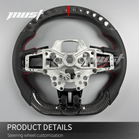 Volant sport en fibre de carbone LED personnalisé pour Ford Mustang S550 GT Mach 1 Shelby 350 500 Coupé 2015-2023, amélioration de l'intérieur