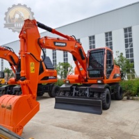 Excavator Roda Doosan DH150W Bekas, Doosan DX140W, DH225, Mesin Konstruksi Mobile untuk Dijual