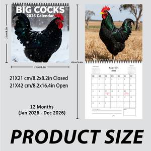 Calendrier mural 2026 ReHe écologique personnalisable en gros, organisateur quotidien suspendu, décoration amusante pour les amoureux des animaux, horloge d'anniversaire - Product Image 6