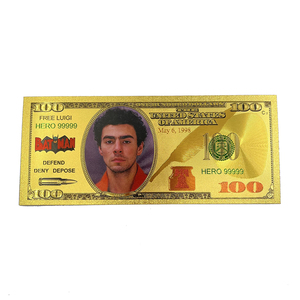 Free Shipping American Celebrity Luigi Nicholas Mangione 100 Dollar Polymer Gold Foil Banknote - Product Image 5