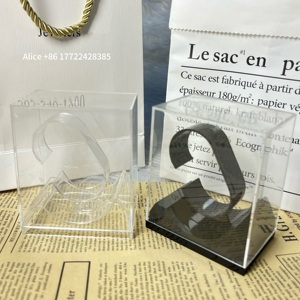 Estuche de exhibición de relojes acrílico transparente con logotipo personalizable, expositor de relojes de mostrador, caja de exhibición de relojes de marca - Product Image 2