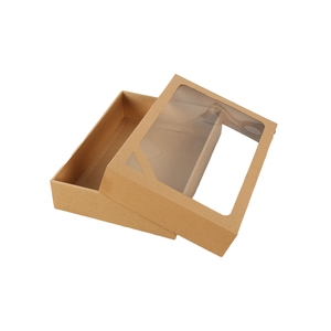 Packaging Scarf Manufacturer Customized Gift Box With Clear Window Lid Kraft Paper Clothing Packaging Box For Lady's Scarf Towel