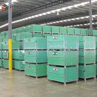 Contenedor de Almacenamiento Plegable y Apilable de Acero Resistente Personalizable para Taller