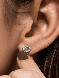 Boucles <span class=keywords><strong>d</strong></span>'oreilles en <span class=keywords><strong>or</strong></span> 14K 18K Boucles <span class=keywords><strong>d</strong></span>'oreilles personnalisées à 3 griffes 0.5-5CT en laboratoire avec pierres précieuses émeraude <span class=keywords><strong>saphir</strong></span> RUBY Alexandrite - Product Image 3