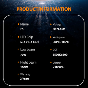 <span class=keywords><strong>Logo</strong></span> personnalisé F5 170W, projecteur laser bi-LED haute puissance de 3 pouces avec 2 ventilateurs, 6500K, étanche IP68, pour la mise à niveau des phares de voiture - Product Image 6