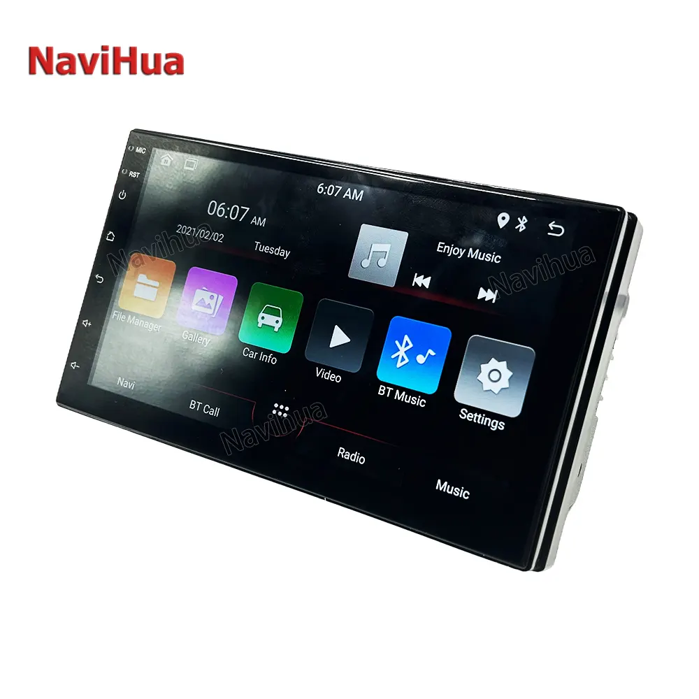 Navihua 7 inç evrensel Android çift din multimedya radyo Stereo monitör GPS navigasyon araç ses Video DVD OYNATICI kafa ünitesi