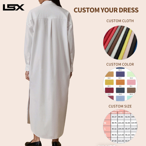 <span class=keywords><strong>Robe</strong></span> transfrontalière à succès 2026 – Vente flash – <span class=keywords><strong>Robe</strong></span> décontractée blanche à rayures unies, nouvelle collection, en polyester à manches longues - Product Image 2