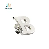 Custom Metal Silver Blank Alphabet Letter Initial Brooch Lapel Pin In Metal Crafts With Butterfly Clutch Or Magnetic