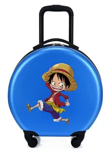 Maleta infantil redonda con diseño de dibujos animados, maleta con ruedas universales, equipaje de mano para bebés, admite personalización OEM - Product Image 3