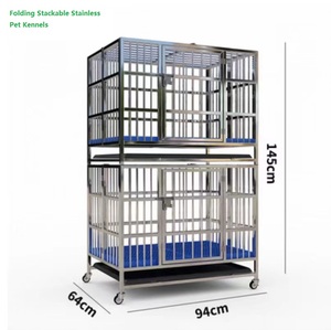 94x62x75cm High Quality square Tube Stainless Steel <strong>Pet</strong> <strong>Cage</strong> <strong>Dog</strong> <strong>Cage</strong> With <strong>Wheels</strong> <strong>Dog</strong> Crate - Product Image 4
