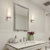 Lampu Dinding Kamar Tidur Modern ETL, Lampu Latar Belakang, Lampu Dinding Kaca Putih untuk Ruang Tamu