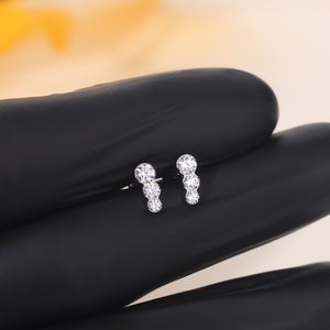 Lingchee Titanium Interne Schroefdraad <span class=keywords><strong>Labret</strong></span> Lip Studs 3 Ronde Zirkoon Oorbellen Oor Kraakbeen Helix <span class=keywords><strong>Piercing</strong></span> Sieraden - Product Image 4