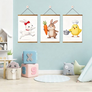 Marco de fotos de ilustraciones de <span class=keywords><strong>lienzo</strong></span> ligero más vendido, marco de suspensión de cartel de desplazamiento magnético de madera para colgar en la pared - Product Image 5