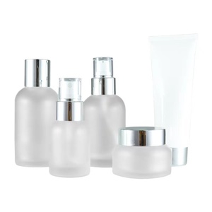 40ml 100ml 120ml 50g Set bottiglia di vetro opaco smerigliato argento pompa <span class=keywords><strong>Spray</strong></span> Top vuoto cosmetici per la cura della pelle crema parrucche - Product Image 3