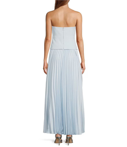 Robe midi élégante en satin blanc avec manches courtes, col rond, silhouette crayon, ajustée, tenue de soirée - Product Image 2