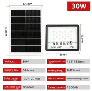 Nouvelle lampe solaire en ABS avec LED pleine étoile, projecteur solaire de jardin pour éclairage extérieur - Product Image 6