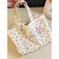 Chine bonne qualité usine directement vente grande capacité sacs fourre-tout en toile shopping personnalisé réutilisable imprimé floral sac en toile dentelle