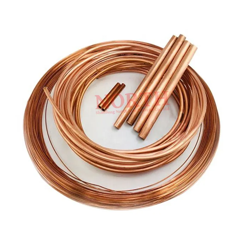 Tuyau de cuivre pour climatiseur 6mm 15mm 22mm 25mm AC Copper Pancake Rolls Coil Tube Pipe