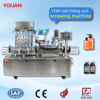 Machine de remplissage et de bouchage automatique d'huile liquide YTSP500 avec contrôle PLC pour petites bouteilles en plastique, en verre, sachets, eau et jus
