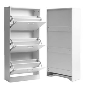 Shouguang fábrica blanco 3 cajones soporte <span class=keywords><strong>de</strong></span> madera <span class=keywords><strong>de</strong></span> pie Flip sala <span class=keywords><strong>de</strong></span> estar pasillo guardarropa <span class=keywords><strong>entrada</strong></span> Zapatero - Product Image 3
