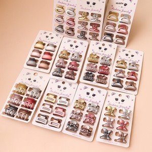 Lot de 6 pinces à cheveux artisanales en plastique, style coréen et japonais, tons sombres, en forme de carte, avec perles, coquillages et motifs étoiles aquatiques pour femmes - Product Image 2