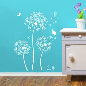 민들레 스텐실 나무 벽에 그림을위한 큰 꽃 나비 스텐실 캔버스 가구 재사용 민들레 벽 스텐실