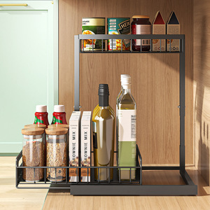 Organizzatore Estraibile a 2 Livelli Regolabile in Altezza, in Metallo, a Forma di L, Multifunzionale per Bagno e <span class=keywords><strong>Cucina</strong></span>, da Installare Sotto il Lavello - Product Image 2