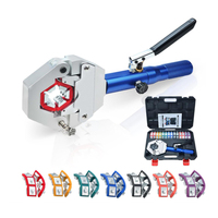 Herramienta de crimpado de mangueras hidráulicas, herramienta de crimpado de CA para accesorios de manguera con púas y rebordes, kit manual de crimpado de mangueras de CA para reparación de aire acondicionado
